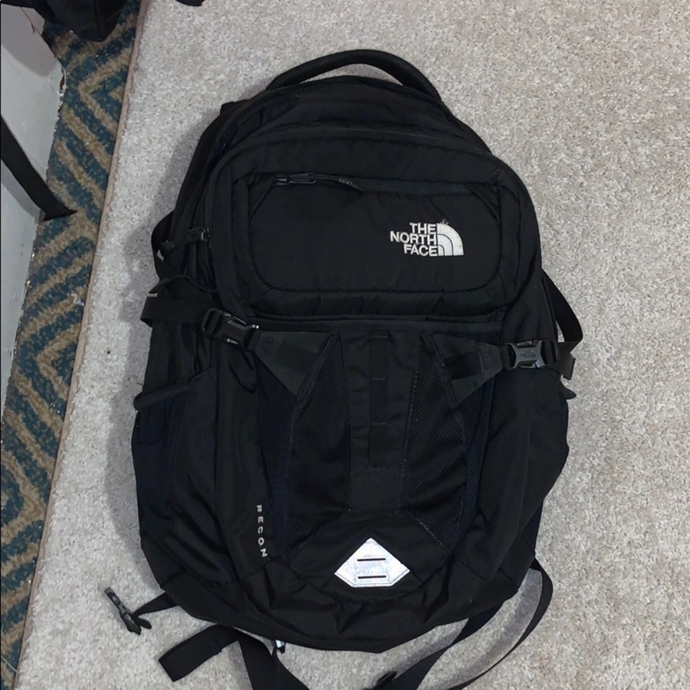 black north face back pack